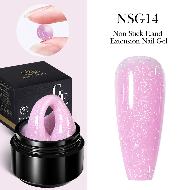 BORN PRETTY 15ml Clear Non Stick Hand Extension Gel Nail Polish 3D Multigel Carved Solid Gel For Nail Painting Carving Tools