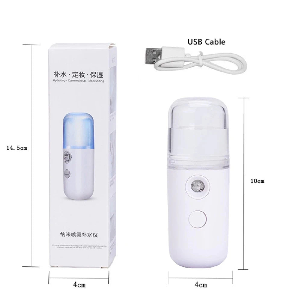 USB Mist Facial Sprayer  Humidifier Rechargeable Nebulizer Face Steamer Moisturizing Beauty Instruments Face Skin Care Tools