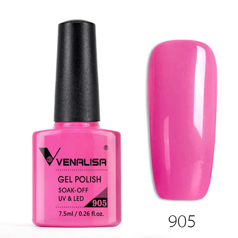 VENALISA Nail Gel Polish Semi Permanent Gellack Nail Art Salon 120 Color Glitter 7.5ml Soak off Organic UV LED Nail Gel Varnish