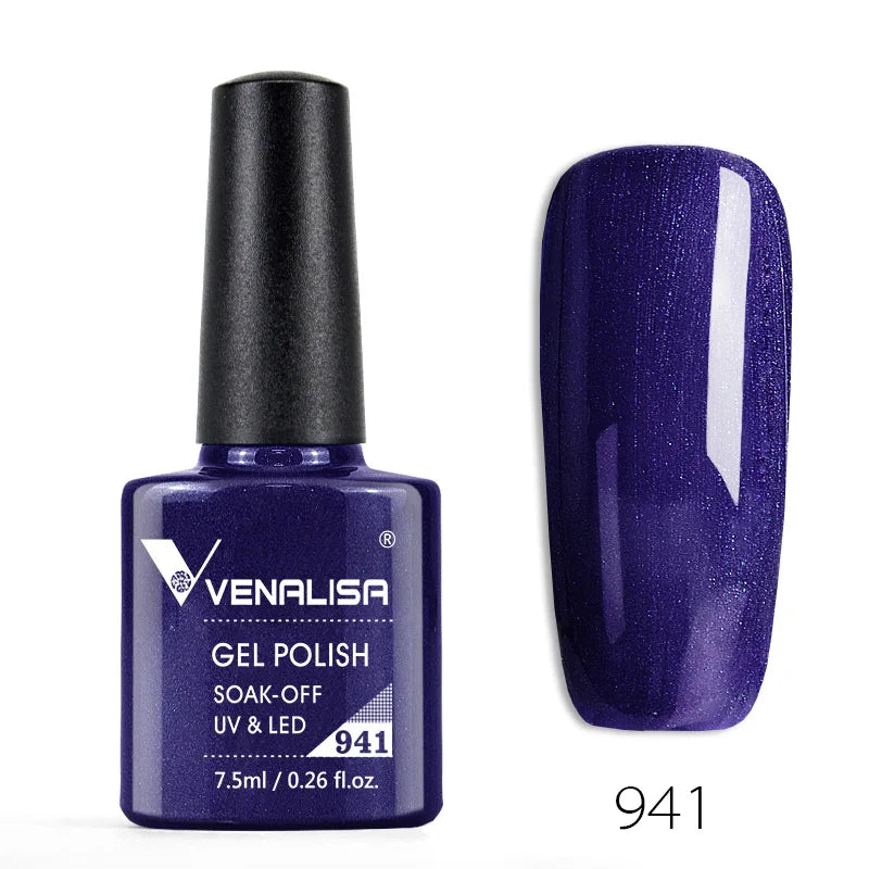 VENALISA Nail Gel Polish Semi Permanent Gellack Nail Art Salon 120 Color Glitter 7.5ml Soak off Organic UV LED Nail Gel Varnish