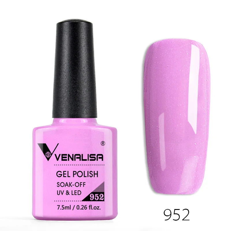 VENALISA Nail Gel Polish Semi Permanent Gellack Nail Art Salon 120 Color Glitter 7.5ml Soak off Organic UV LED Nail Gel Varnish