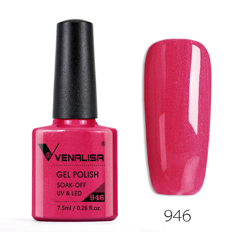 VENALISA Nail Gel Polish Semi Permanent Gellack Nail Art Salon 120 Color Glitter 7.5ml Soak off Organic UV LED Nail Gel Varnish