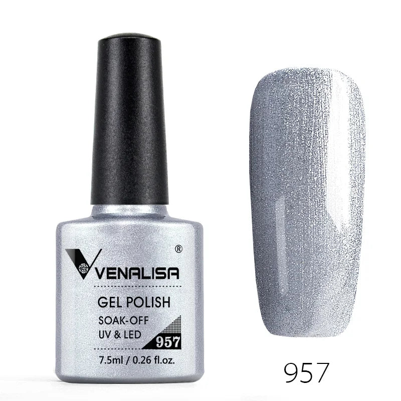 VENALISA Nail Gel Polish Semi Permanent Gellack Nail Art Salon 120 Color Glitter 7.5ml Soak off Organic UV LED Nail Gel Varnish