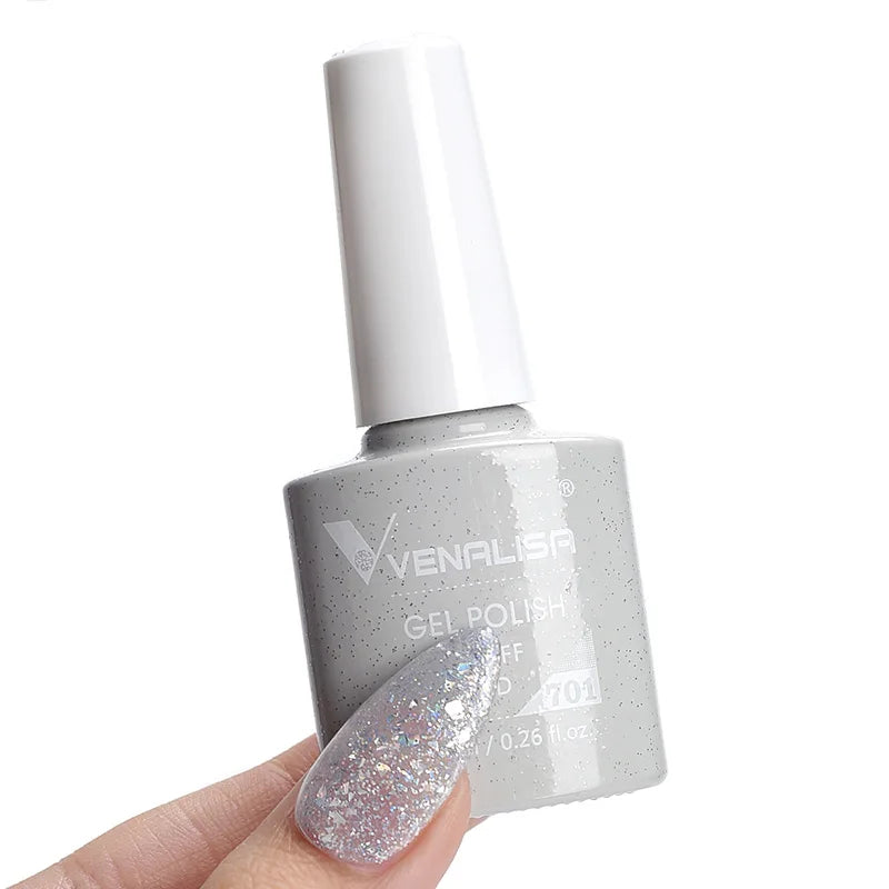 VENALISA Nail Gel Polish Semi Permanent Gellack Nail Art Salon 120 Color Glitter 7.5ml Soak off Organic UV LED Nail Gel Varnish