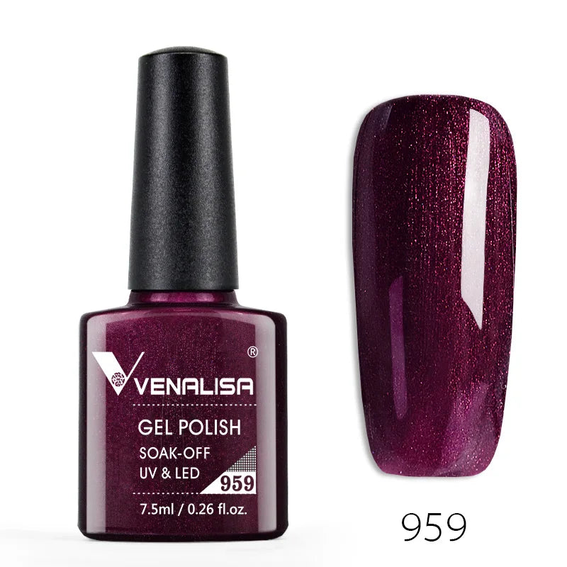 VENALISA Nail Gel Polish Semi Permanent Gellack Nail Art Salon 120 Color Glitter 7.5ml Soak off Organic UV LED Nail Gel Varnish