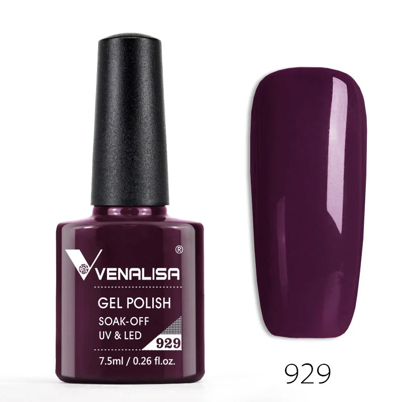 VENALISA Nail Gel Polish Semi Permanent Gellack Nail Art Salon 120 Color Glitter 7.5ml Soak off Organic UV LED Nail Gel Varnish