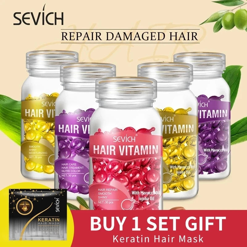 Sevich Mix Hair Vitamin Capsule Hair Treatment Oil Repair Damaged Smooth Hair Care Serum Nourishing Keratin Complex Oil