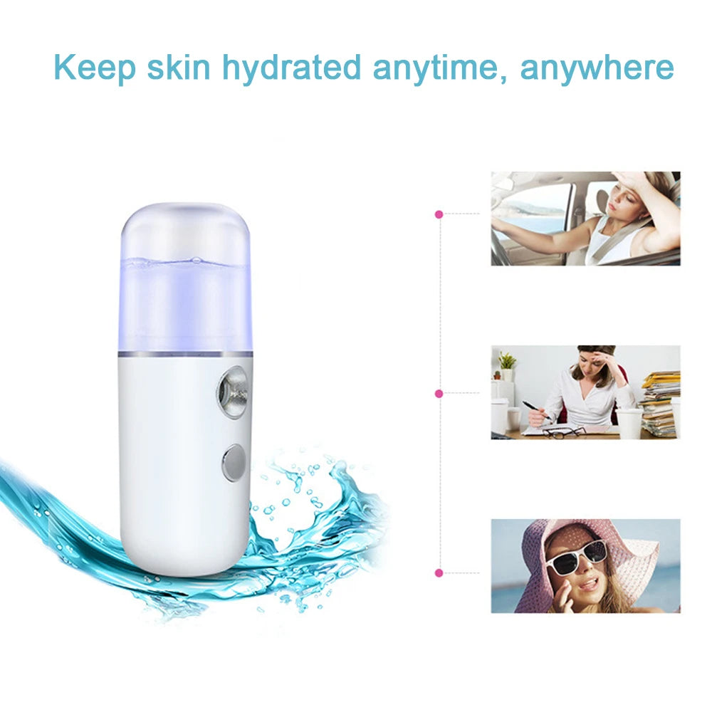 USB Mist Facial Sprayer  Humidifier Rechargeable Nebulizer Face Steamer Moisturizing Beauty Instruments Face Skin Care Tools