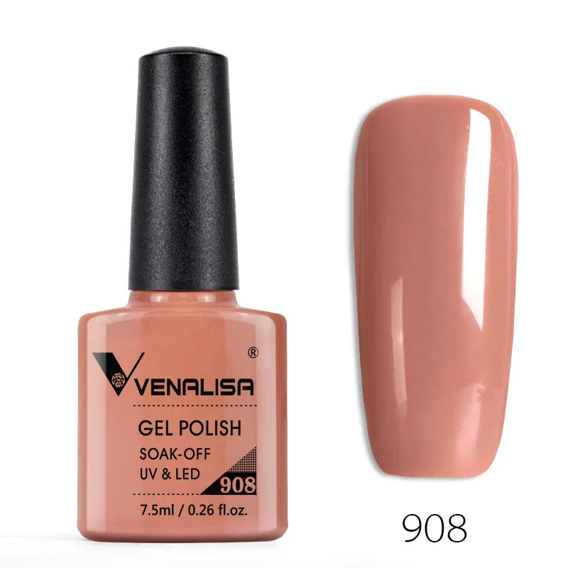 VENALISA Nail Gel Polish Semi Permanent Gellack Nail Art Salon 120 Color Glitter 7.5ml Soak off Organic UV LED Nail Gel Varnish