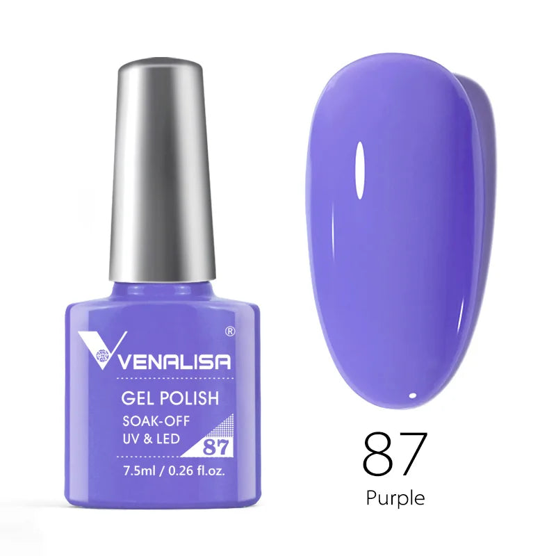 VENALISA Nail Gel Polish Semi Permanent Gellack Nail Art Salon 120 Color Glitter 7.5ml Soak off Organic UV LED Nail Gel Varnish