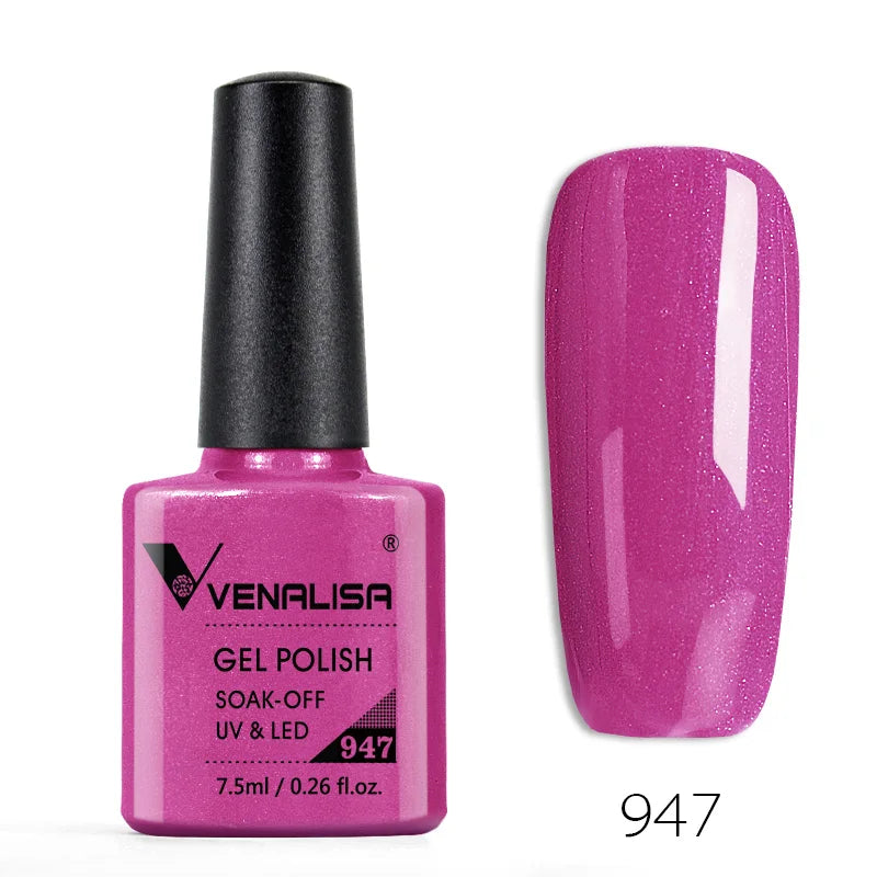 VENALISA Nail Gel Polish Semi Permanent Gellack Nail Art Salon 120 Color Glitter 7.5ml Soak off Organic UV LED Nail Gel Varnish