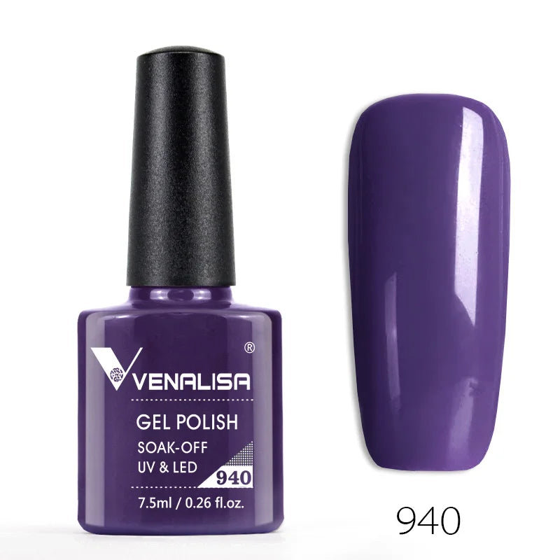 VENALISA Nail Gel Polish Semi Permanent Gellack Nail Art Salon 120 Color Glitter 7.5ml Soak off Organic UV LED Nail Gel Varnish