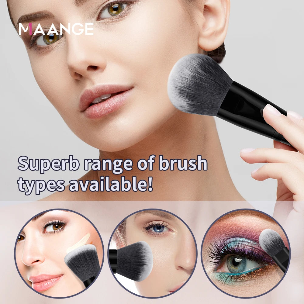 MAANGE 30pcs Professional Makeup Brush Set Foundation Concealers Eye Shadows Powder Blush Blending Brushes Beauty Tools with Bag