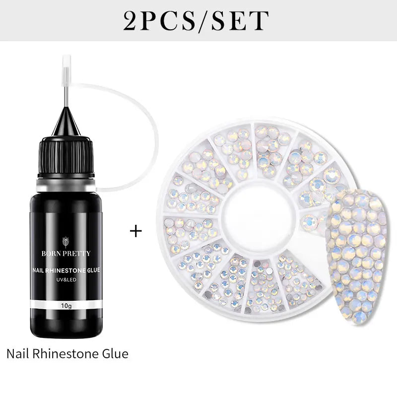 BORN PRETTY 10g Nail Rhinestone Adhesive Glue For Stick The Drill Tranparent Nail Glue Soak Off UV LED Nail Art Gel Varnish