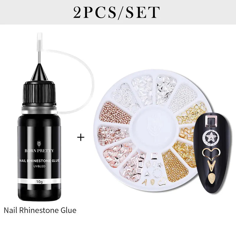 BORN PRETTY 10g Nail Rhinestone Adhesive Glue For Stick The Drill Tranparent Nail Glue Soak Off UV LED Nail Art Gel Varnish