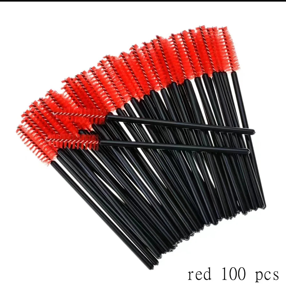 100 Pcs Disposable Eyelash Mascara Brushes for Eye Lashes Extension Eyebrow and Makeup Wholesale of Makeup Tools