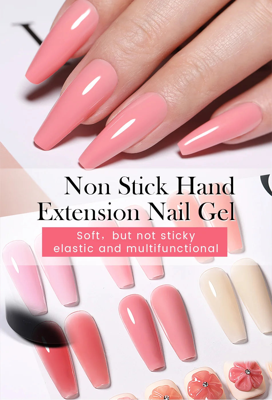 BORN PRETTY 15ml Clear Non Stick Hand Extension Gel Nail Polish 3D Multigel Carved Solid Gel For Nail Painting Carving Tools