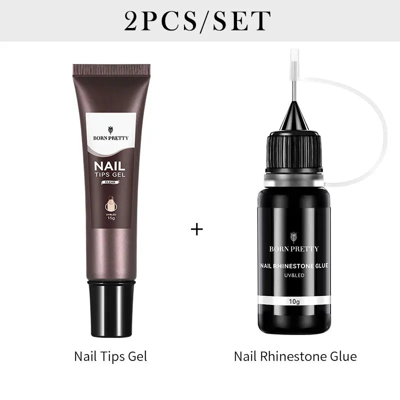 BORN PRETTY 10g Nail Rhinestone Adhesive Glue For Stick The Drill Tranparent Nail Glue Soak Off UV LED Nail Art Gel Varnish