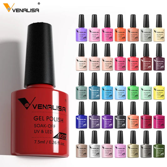 VENALISA Nail Gel Polish Semi Permanent Gellack Nail Art Salon 120 Color Glitter 7.5ml Soak off Organic UV LED Nail Gel Varnish