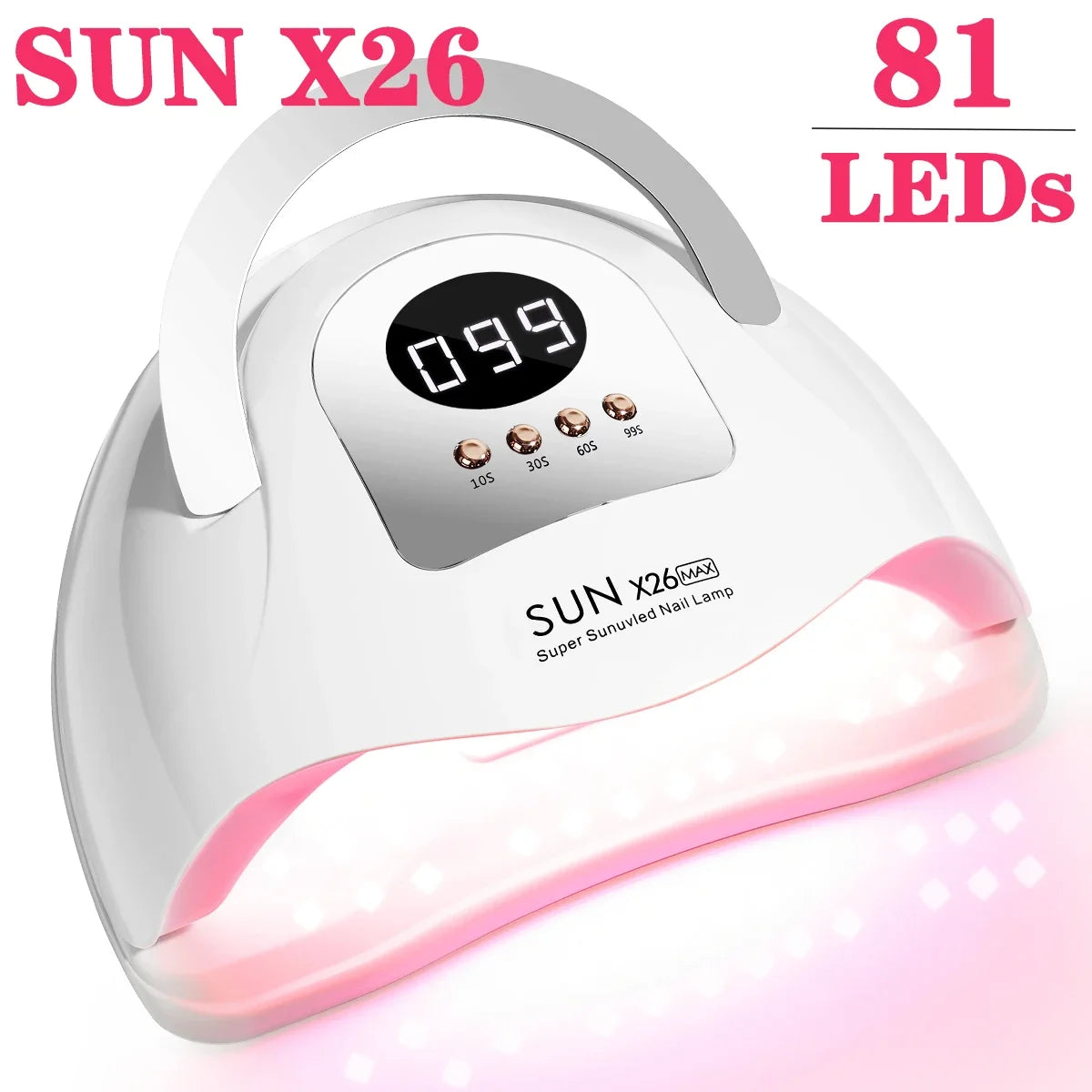 LED Nail Lamp 380W for Gel Nails Fast Curing Dryer with 81 LEDS 4 Timers Professional UV Light for Home Salon Nail Art Tools