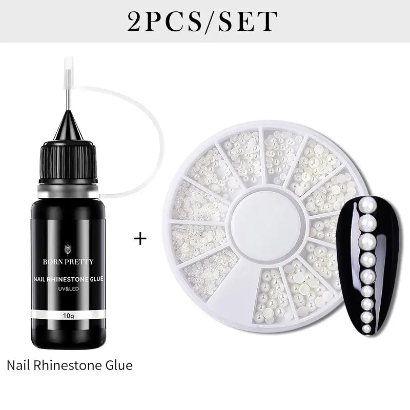 BORN PRETTY 10g Nail Rhinestone Adhesive Glue For Stick The Drill Tranparent Nail Glue Soak Off UV LED Nail Art Gel Varnish