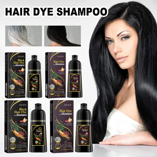 100ml Black Color Hair Dyeing Shampoo 3-in-1 Natural Herbal Instant Coloring Shiny Hair Dye Shampoo Cleaning Nourishing Hair