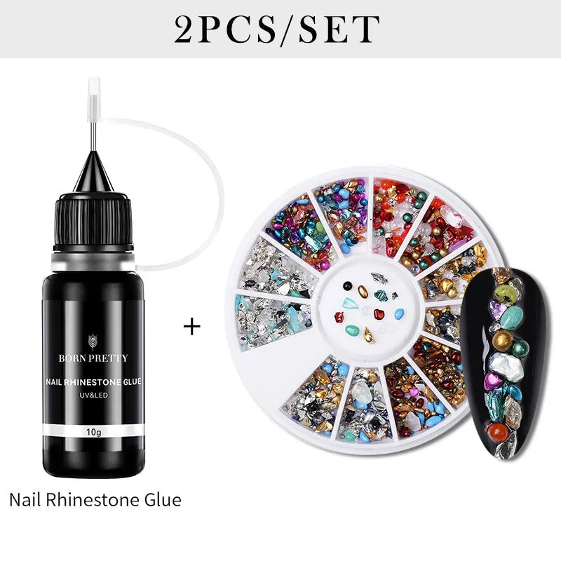 BORN PRETTY 10g Nail Rhinestone Adhesive Glue For Stick The Drill Tranparent Nail Glue Soak Off UV LED Nail Art Gel Varnish