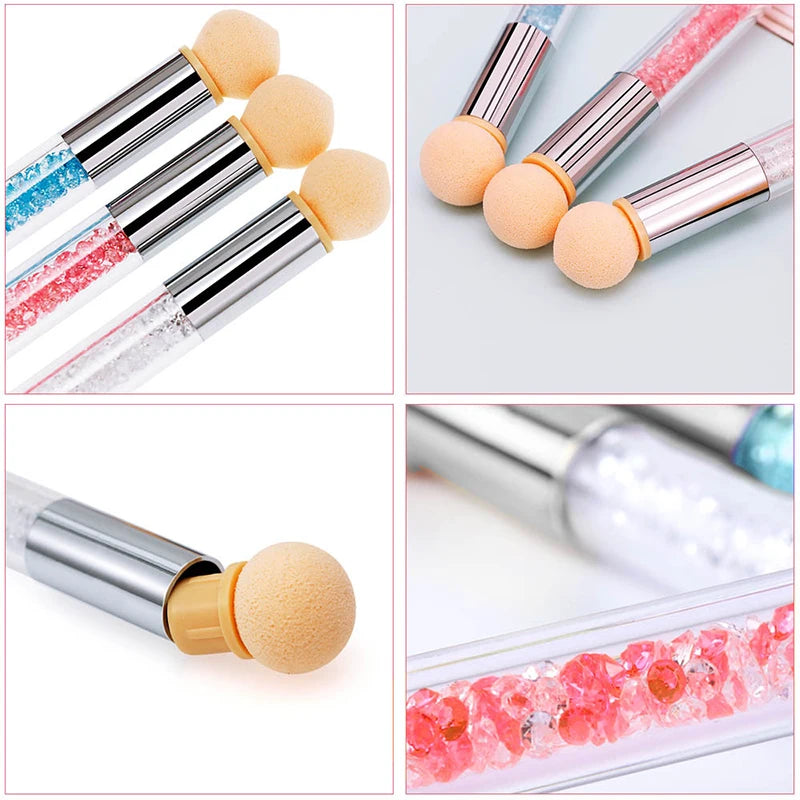 Sponge Heads Replacement Nails Art Gel Polish Color Gradient Brush Glitter Powder Dotting Pen For Manicure Accessories Tools