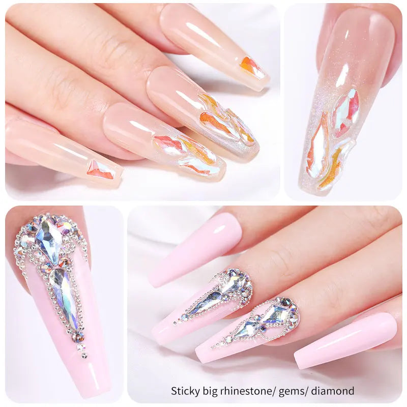 BORN PRETTY 10g Nail Rhinestone Adhesive Glue For Stick The Drill Tranparent Nail Glue Soak Off UV LED Nail Art Gel Varnish