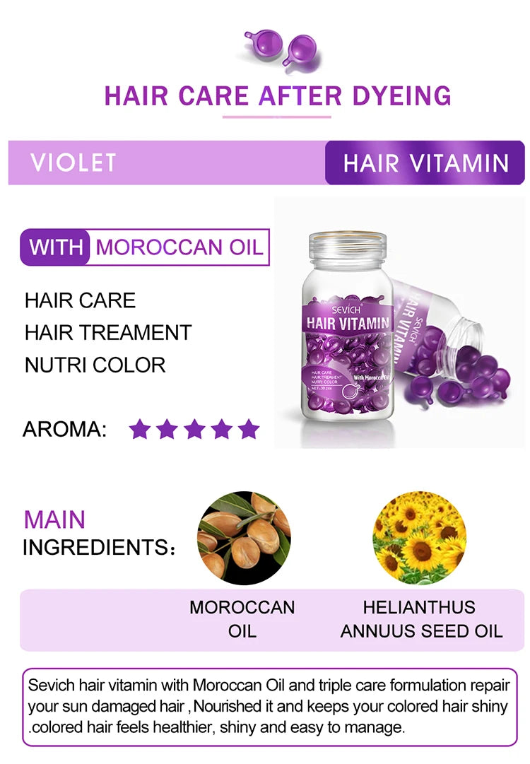 Sevich Mix Hair Vitamin Capsule Hair Treatment Oil Repair Damaged Smooth Hair Care Serum Nourishing Keratin Complex Oil