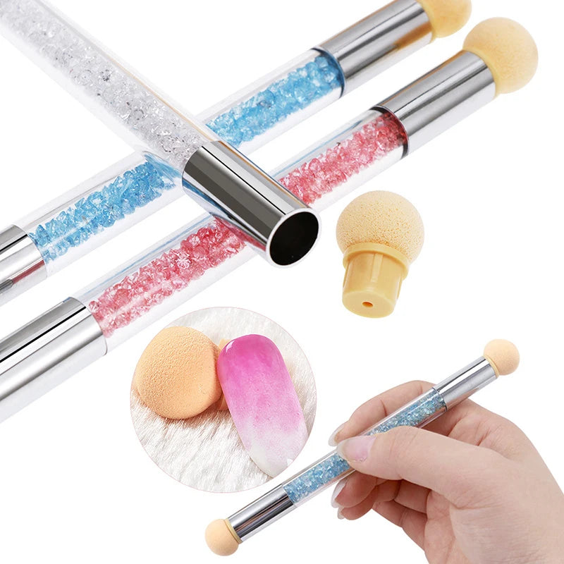 Sponge Heads Replacement Nails Art Gel Polish Color Gradient Brush Glitter Powder Dotting Pen For Manicure Accessories Tools