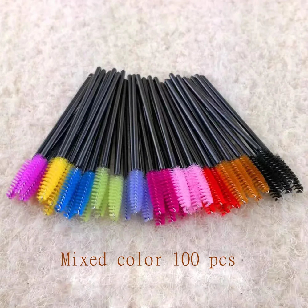 100 Pcs Disposable Eyelash Mascara Brushes for Eye Lashes Extension Eyebrow and Makeup Wholesale of Makeup Tools