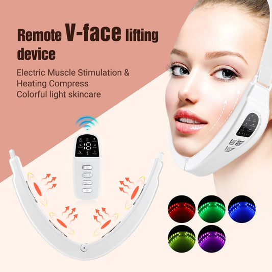 V Face Facial Machine Electric V-Line Up Lift Belt Face Massage Heat Face Skin Lifting Firming Beauty Device Double Chin Reduce