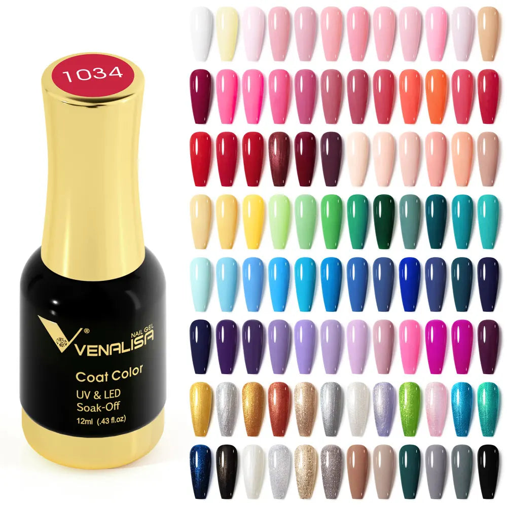 VENALISA Nail Gel Polish Semi Permanent Gellack Nail Art Salon 120 Color Glitter 7.5ml Soak off Organic UV LED Nail Gel Varnish