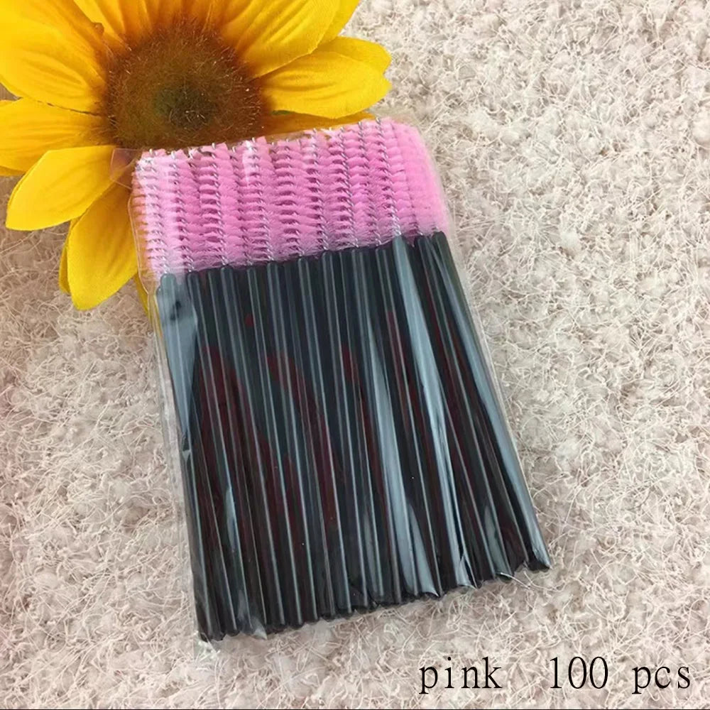 100 Pcs Disposable Eyelash Mascara Brushes for Eye Lashes Extension Eyebrow and Makeup Wholesale of Makeup Tools