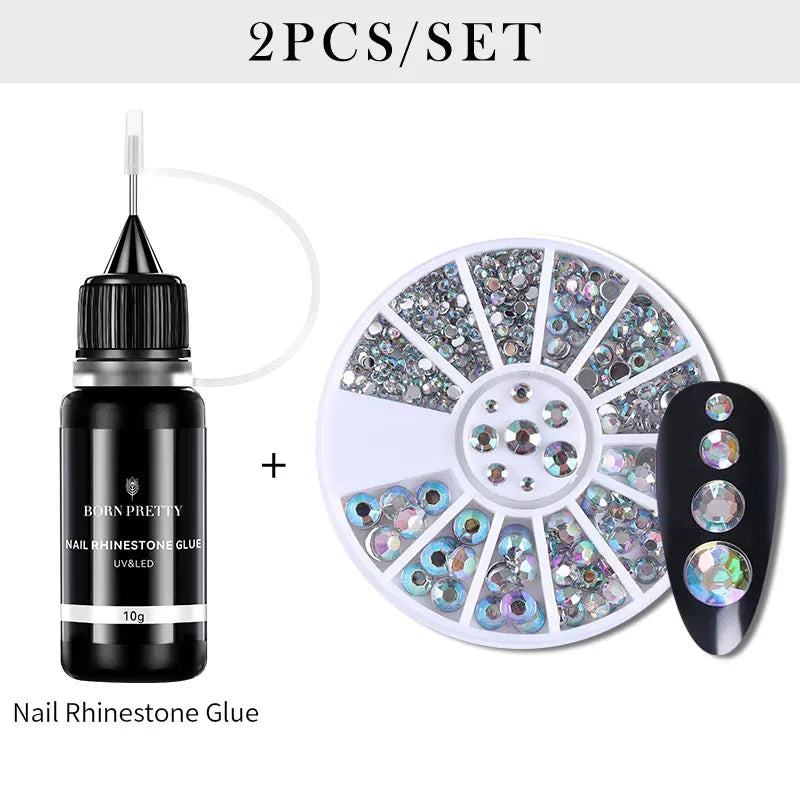 BORN PRETTY 10g Nail Rhinestone Adhesive Glue For Stick The Drill Tranparent Nail Glue Soak Off UV LED Nail Art Gel Varnish