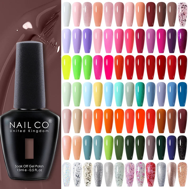 NAILCO 283Colors Gel Nail Polish Top Base Vernis Semi Permanent UV Gel Varnish Nails Art Varnish Hybrid Manicure