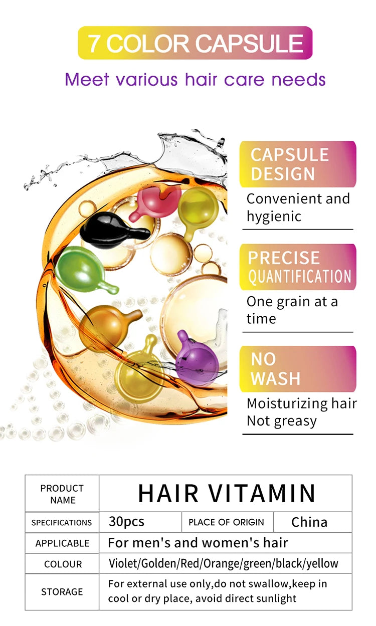 Sevich Mix Hair Vitamin Capsule Hair Treatment Oil Repair Damaged Smooth Hair Care Serum Nourishing Keratin Complex Oil