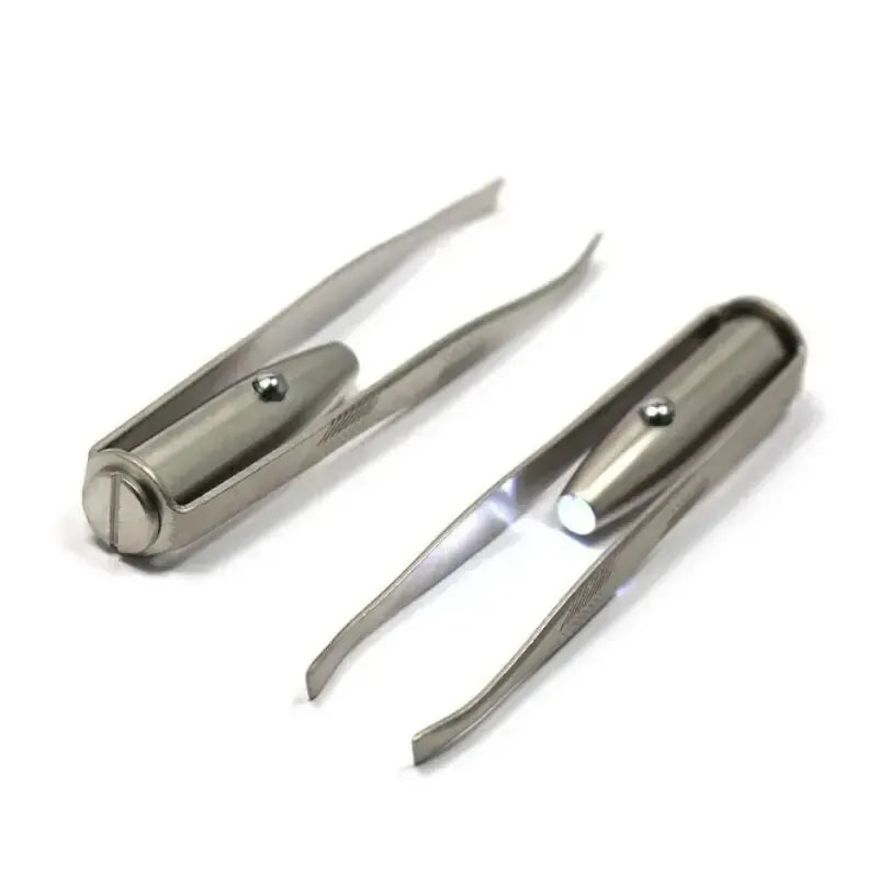 1pc Portable Stainless Steel Smart Design Eyebrow Hair Remove Tweezer With LED Light Makeup Tool