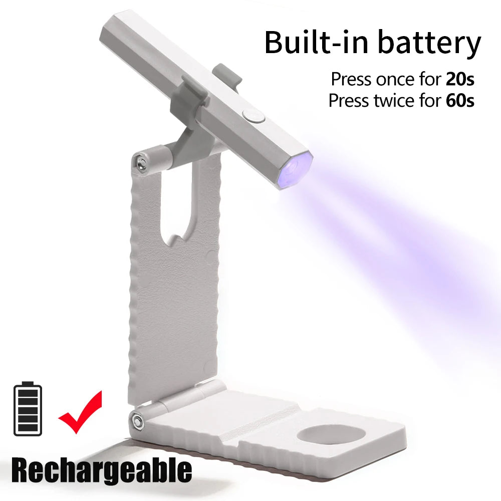 Battery Included Portable Nail Dryer Lamp UV LED Nail Light Quick Drying Light For Curing All Nail Gel Rechargeable Home