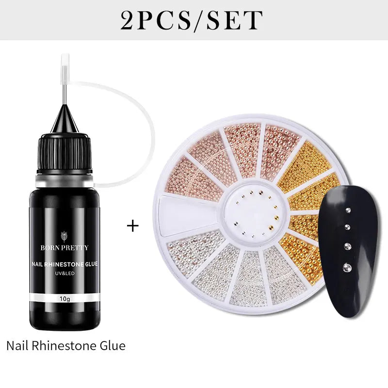 BORN PRETTY 10g Nail Rhinestone Adhesive Glue For Stick The Drill Tranparent Nail Glue Soak Off UV LED Nail Art Gel Varnish