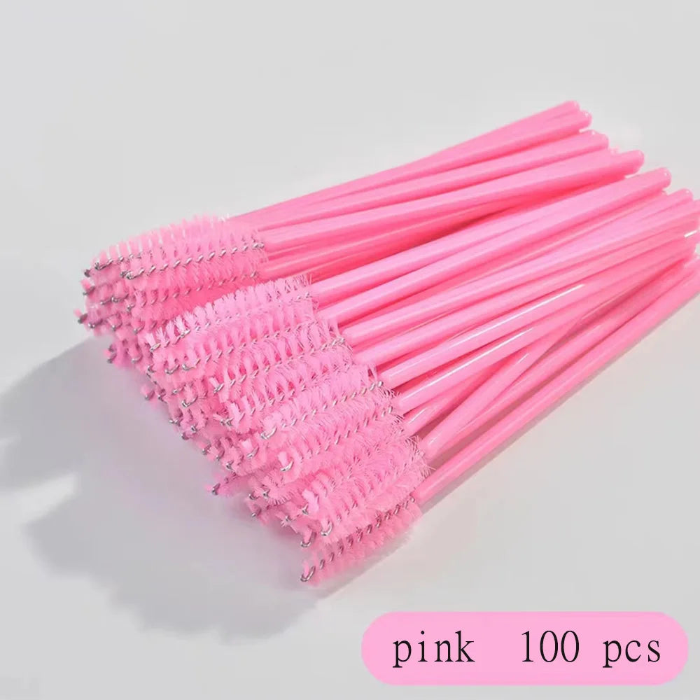 100 Pcs Disposable Eyelash Mascara Brushes for Eye Lashes Extension Eyebrow and Makeup Wholesale of Makeup Tools