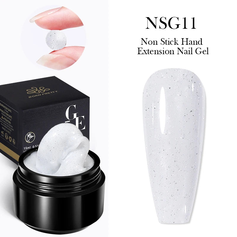 BORN PRETTY 15ml Clear Non Stick Hand Extension Gel Nail Polish 3D Multigel Carved Solid Gel For Nail Painting Carving Tools