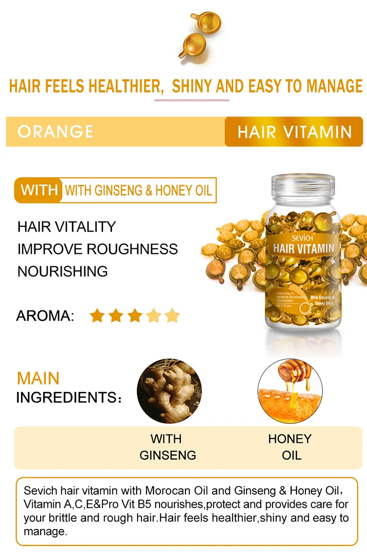 Sevich Mix Hair Vitamin Capsule Hair Treatment Oil Repair Damaged Smooth Hair Care Serum Nourishing Keratin Complex Oil