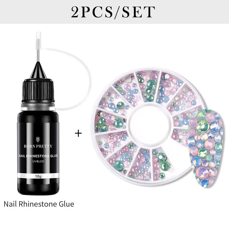 BORN PRETTY 10g Nail Rhinestone Adhesive Glue For Stick The Drill Tranparent Nail Glue Soak Off UV LED Nail Art Gel Varnish