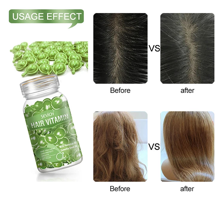 Sevich Mix Hair Vitamin Capsule Hair Treatment Oil Repair Damaged Smooth Hair Care Serum Nourishing Keratin Complex Oil