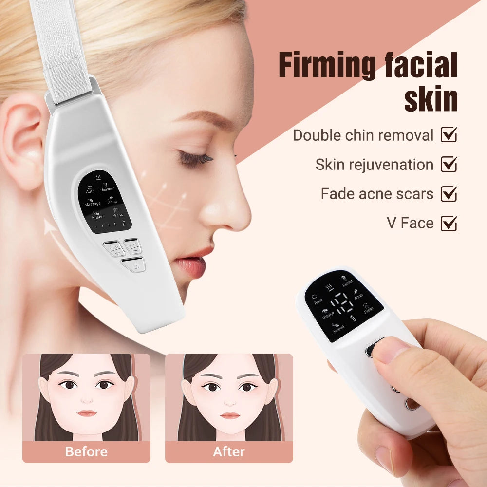 V Face Facial Machine Electric V-Line Up Lift Belt Face Massage Heat Face Skin Lifting Firming Beauty Device Double Chin Reduce