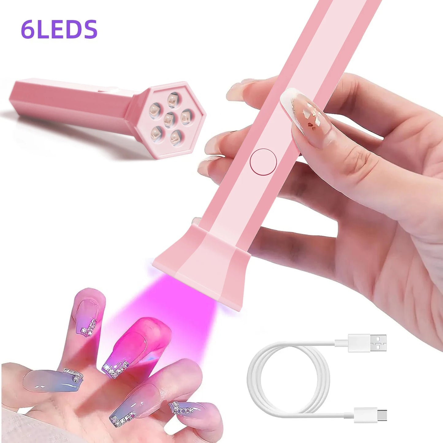 Battery Included Portable Nail Dryer Lamp UV LED Nail Light Quick Drying Light For Curing All Nail Gel Rechargeable Home