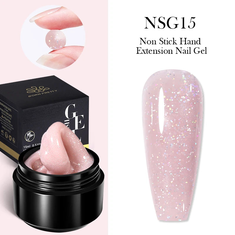 BORN PRETTY 15ml Clear Non Stick Hand Extension Gel Nail Polish 3D Multigel Carved Solid Gel For Nail Painting Carving Tools